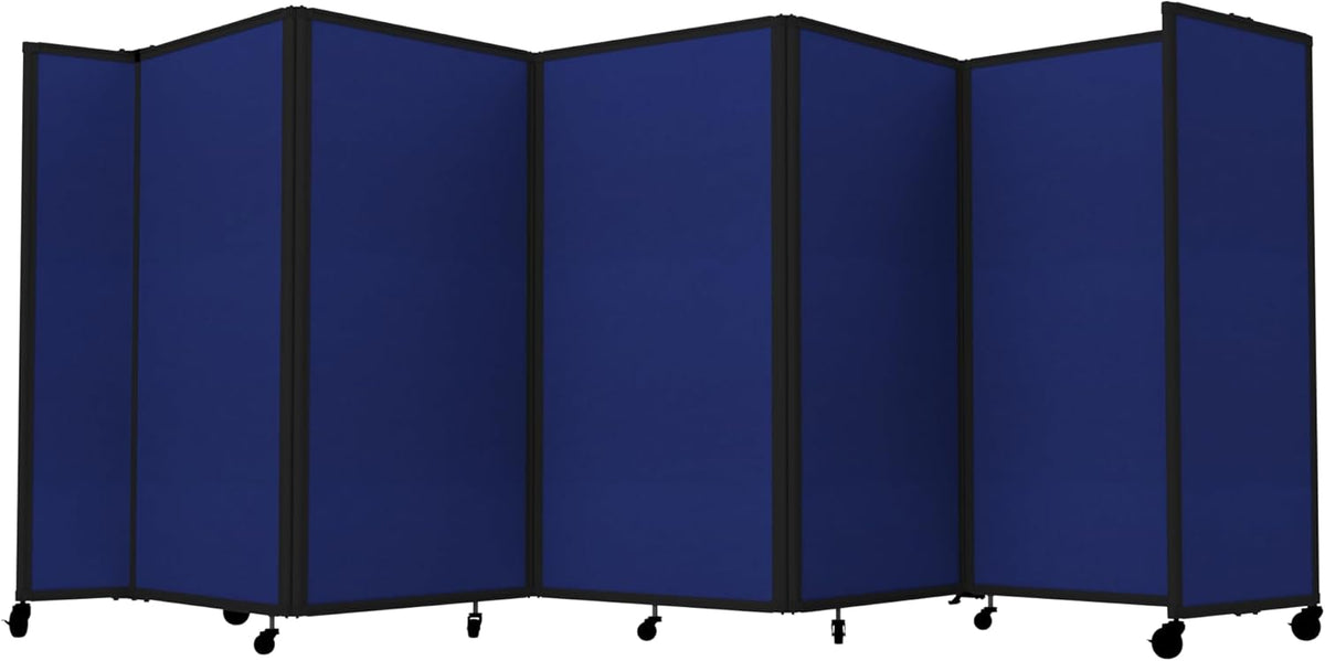 Versare Room Divider 360 Portable Wall Partition | Folding Panels | Large Freestanding Divider | Locking Wheels | Temporary Room Separator