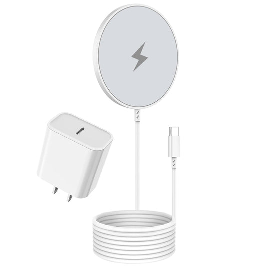 Magnetic Wireless Charger for iPhone 16 Pro Max/16 Pro/15/14/13/12/Plus/AirPods 3/2/Pro 2, 6FT Magnet Charge for Apple Mag-Safe Charger Fast Wireless Charging Pad with USB C Charging Block, 1Pack
