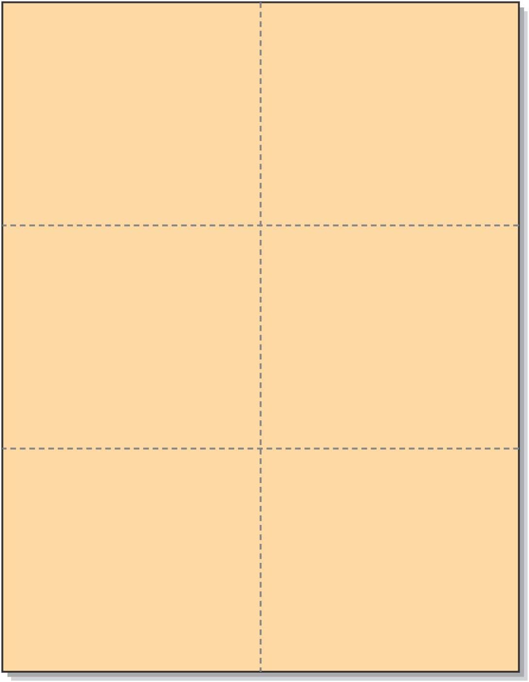 Laser Printer Blank Perforated Cards 6 up per Page (Buff, 6000 Cards)