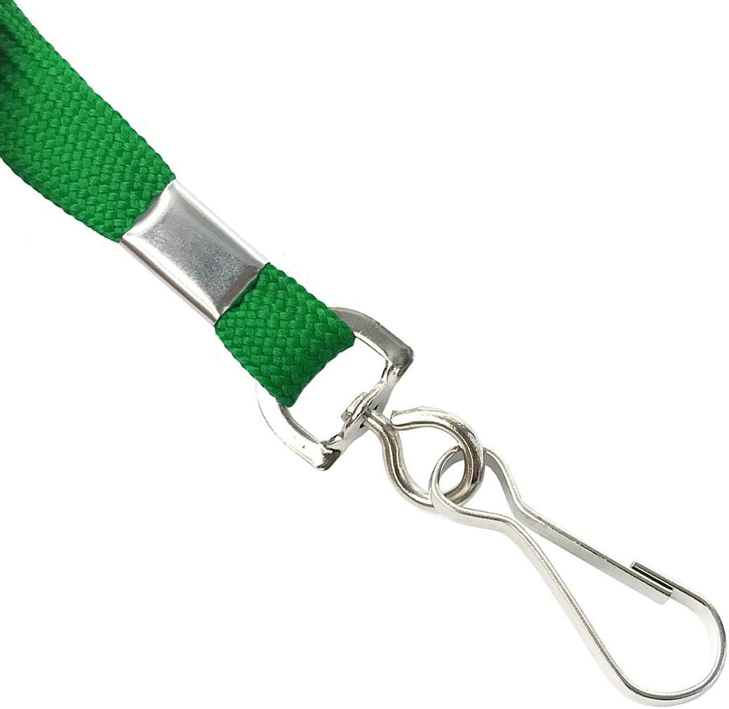 Bird Fiy Lanyards Safety Black Lanyards Neck Flat Premium Breakaway Badge Lanyard with J-Hook for ID Nametag Badge Holder (Green, 25 PCS)