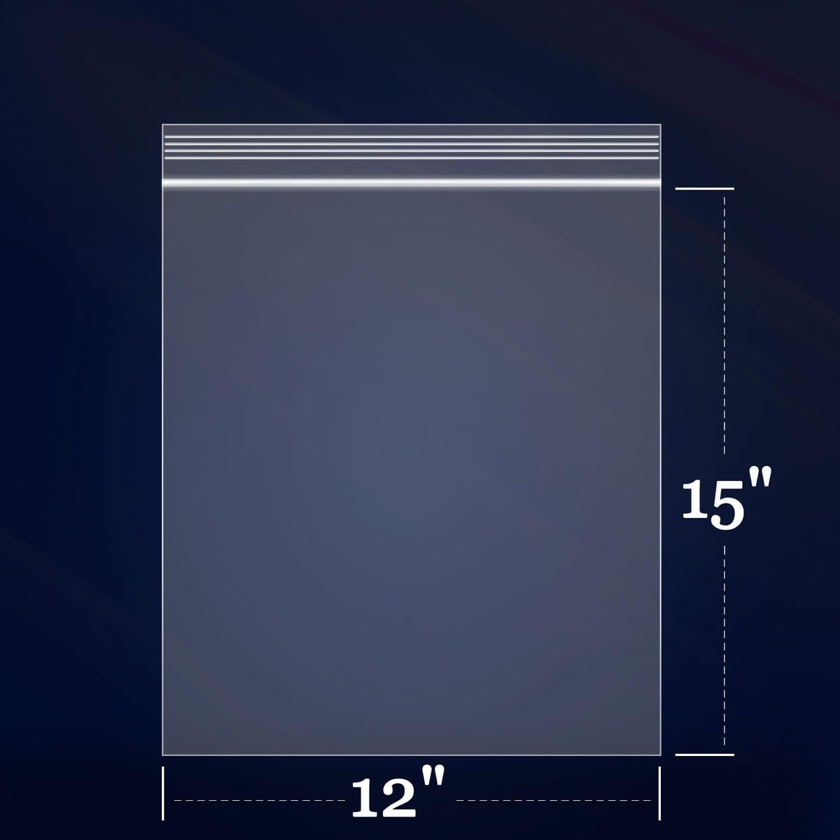 iMailer - 100 Count - 12" x 15" Large Zip Bags - 2 Mil Reclosable Zip Plastic Poly Bags with Lock Seal Zipper for Storage, Clothing, T-Shirts, Pants