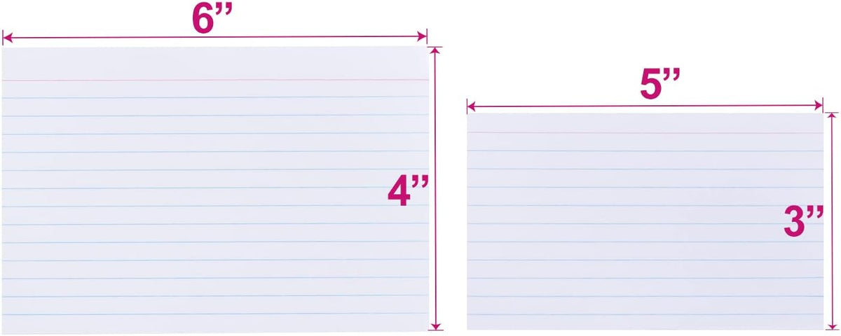 KAISA 4x6 Index Cards Flashcards 4"x6" Note Cards Ruled Index Card Lined Notecards, White 60 Sheet 4 Packs, KSU-07983