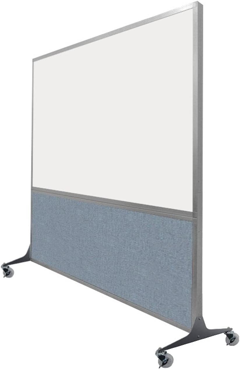 DivideWrite Mobile Whiteboard | Double Sided Dry Erase Board | Portable Office Cubicle Partition | Display for Classrooms, Conference Rooms, Meeting Areas and More | Black Fabric 5' Wide X 6' Tall