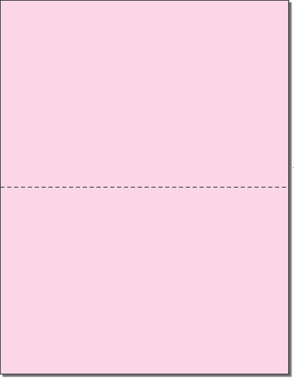 NextDayLabels - Pack of 500 Sheets, 8-1/2 x 11" Letter Size Perforated Paper (Pink, Perf @ 5-1/2")