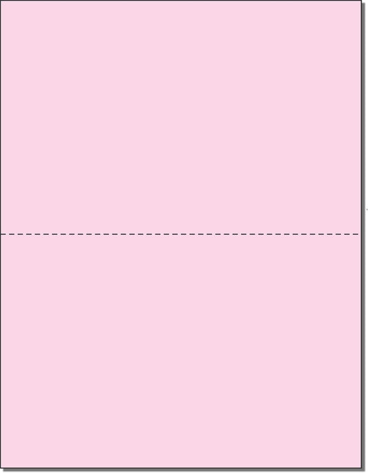 NextDayLabels - Pack of 500 Sheets, 8-1/2 x 11" Letter Size Perforated Paper (Pink, Perf @ 5-1/2")