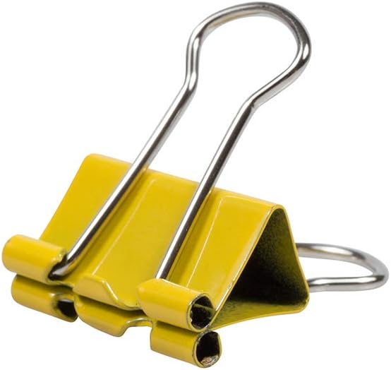 JAM PAPER Colorful Binder Clips - Small - 3/4 Inch (19 mm) - Yellow Binderclips - 25/Pack