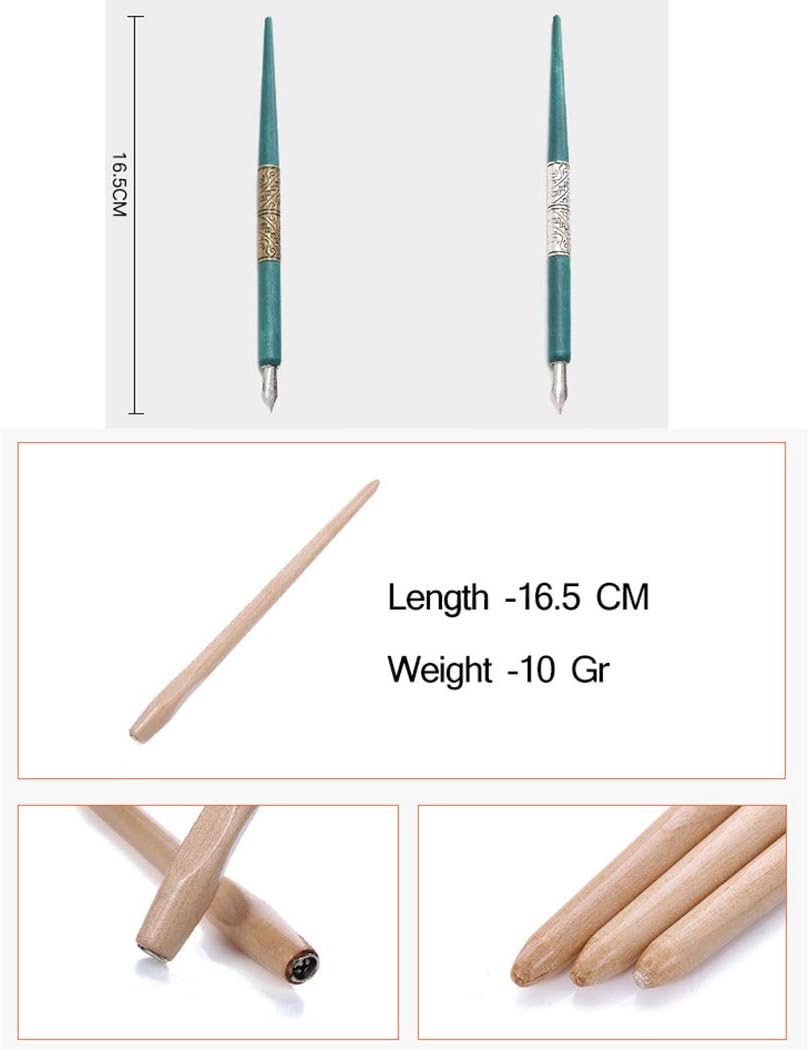 Professional Manga Gothic Pen Dip Pen Calligraphy Drawing Pen Kit, 7 Pen Holders Handles, 12 Nibs (7 Fountain Pen Nib, 5 Flat Nib) - 7 Pcs B