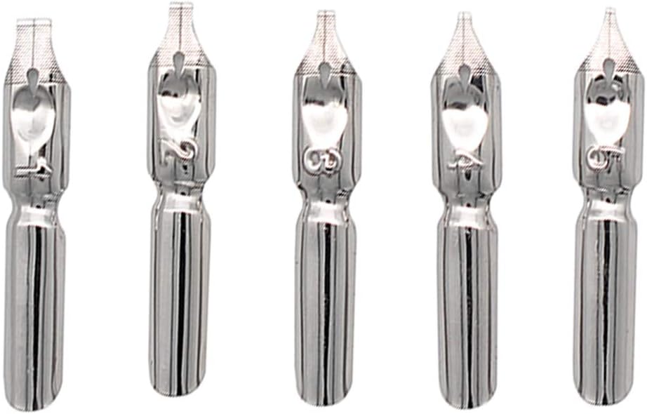 Gullor Quill Handcraft Feather Dip Pen Stem Metal Nib Pen Writing Quill with 5 Extra Nibs, Style C