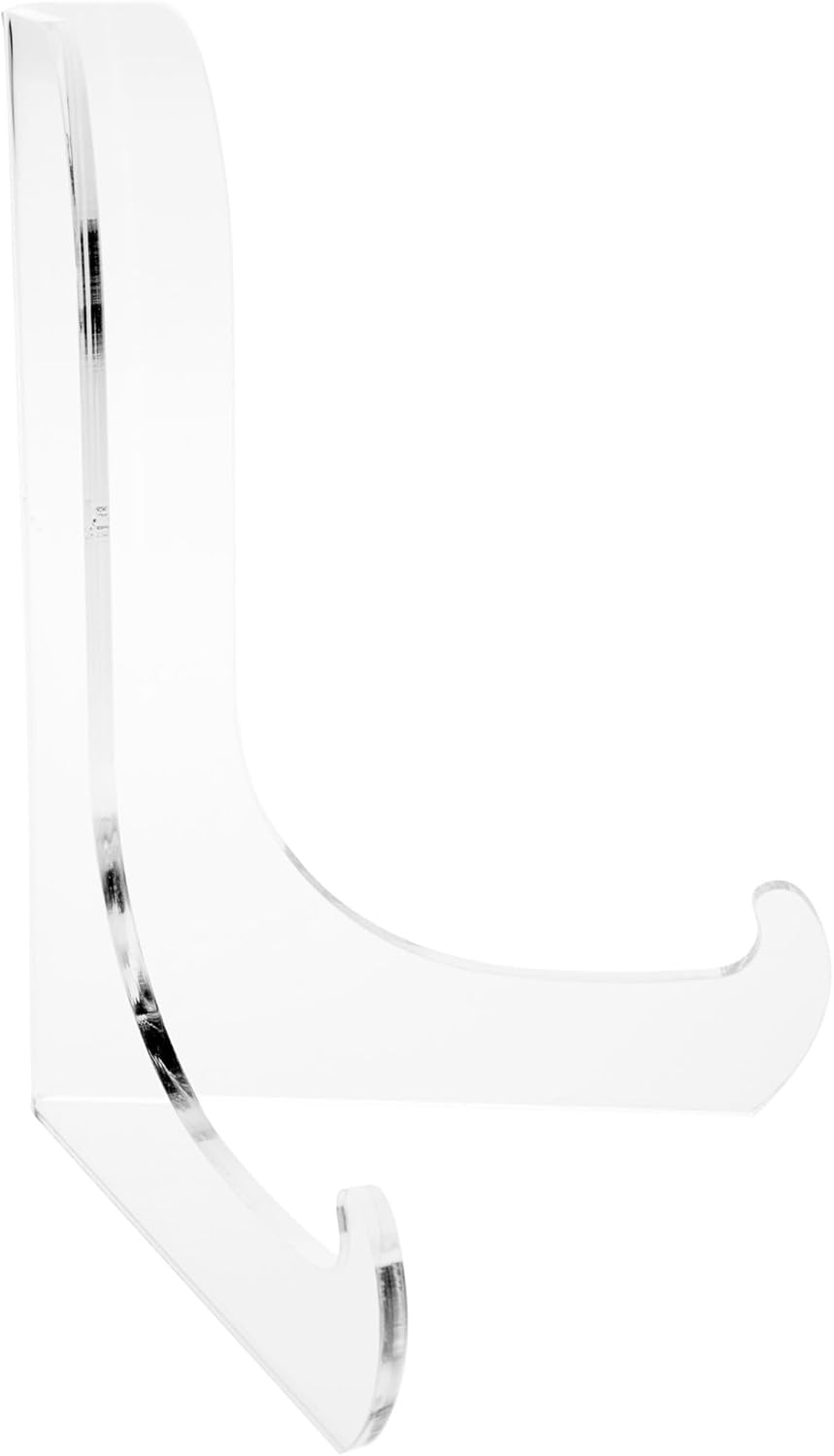 Plymor Clear Acrylic 60-Degree Angle Easel With Shallow Support Ledges, 7.5" H x 5.75" W x 4.75" D (12 Pack)