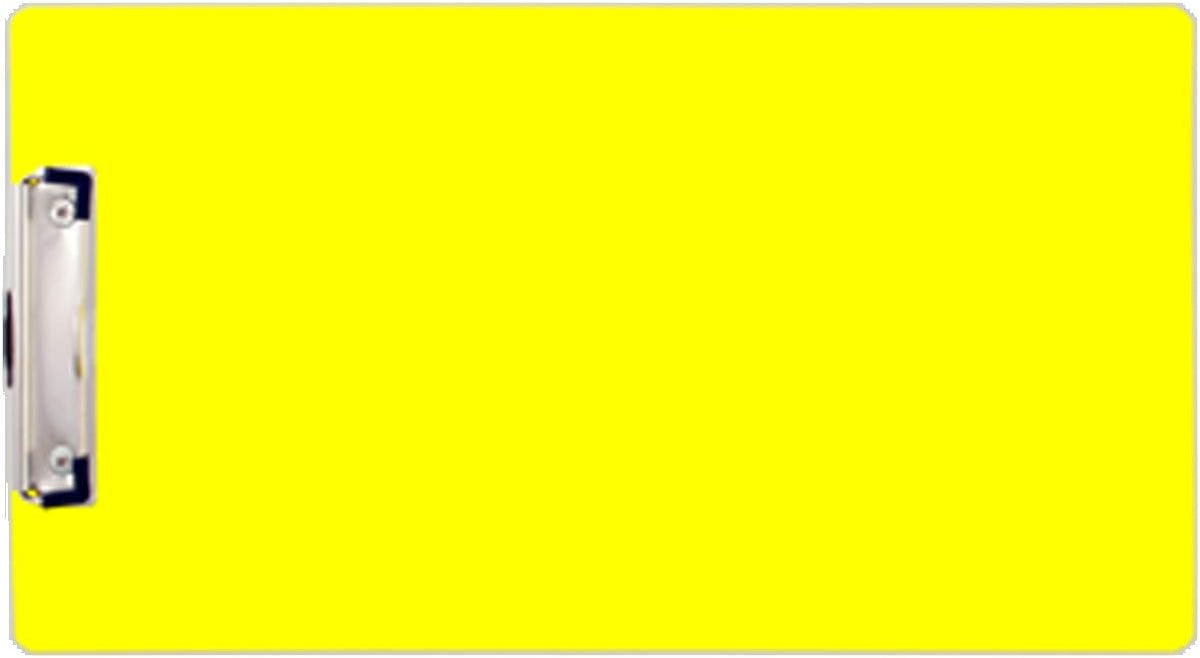 8.5x14 Clipboard Acrylic Panel Featuring a Low Profile Clip Yellow