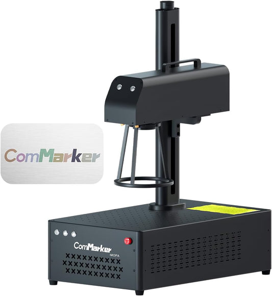ComMarker B4 20W JPT Mopa Fiber Laser Engraving Machine,Support Lightburn Laser Engraver with 2Lens and L Protective Shield,2in1 Desktop Handheld Color Marking Machine for Stainless Steel,Ring,Tumbler