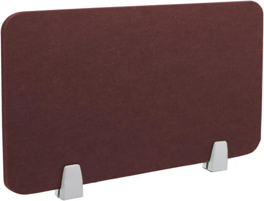 Icegrey Acoustic Desk Divider Privacy Panel Removable Sound Absorbing Desk Partition Board with 2 Clips for Student Call Centers Offices Braries Classrooms Library, Red Brown, 15.6x15.6"
