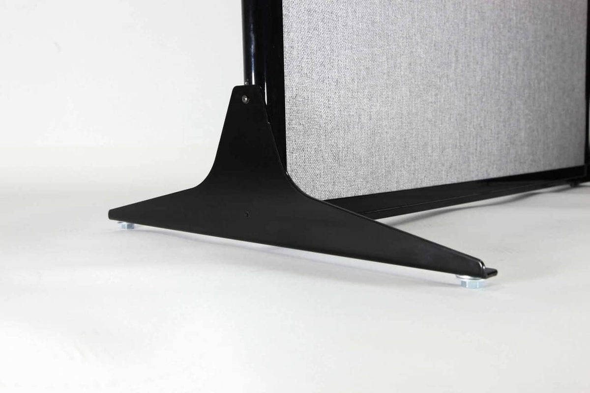 Versare Office Workstation Screen | Portable Wall Divider | Modern Cubicle | Freestanding Privacy Screen | Flexible Work Space | 3 Panels | 99" Wide x 70" Tall Marble Gray SoundSorb Panels