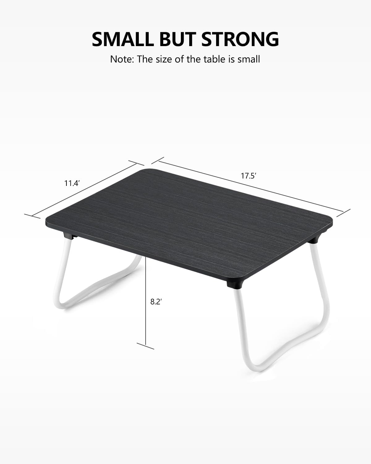 Laptop Bed Desk, Foldable Lap Desk, Portable Laptop Stand, Lightweight & Mini Table for Breakfast/Picnic/Drawing/Couch/Floor - Black