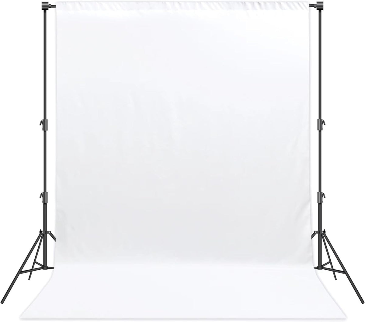 8 x 10 FT White Backdrop - Premium Polyester for Video Streaming, Portrait Photoshoot, Wall Mounted, Parties and Small Events