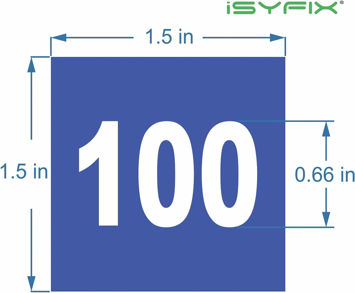 iSYFIX Blue Consecutive Number Stickers – 1 to 100, 1.5-inch, 1 set – Vinyl Self Adhesive Premium Decal, Ideal for Inventory, Storage, Organizing, Boxes, Bins, Toolbox, Lockers & More, Indoor/Outdoor
