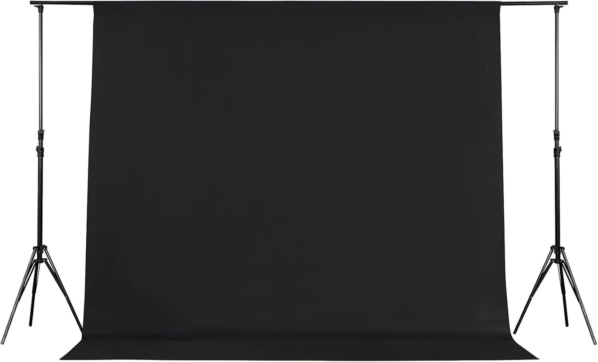 Joccun 8X10FT Black Backdrop Background for Photography,Polyester Backdrop Curtain Background Screen for Photography,Photoshoot,Video Recording,Studio(8X10ft,Black)