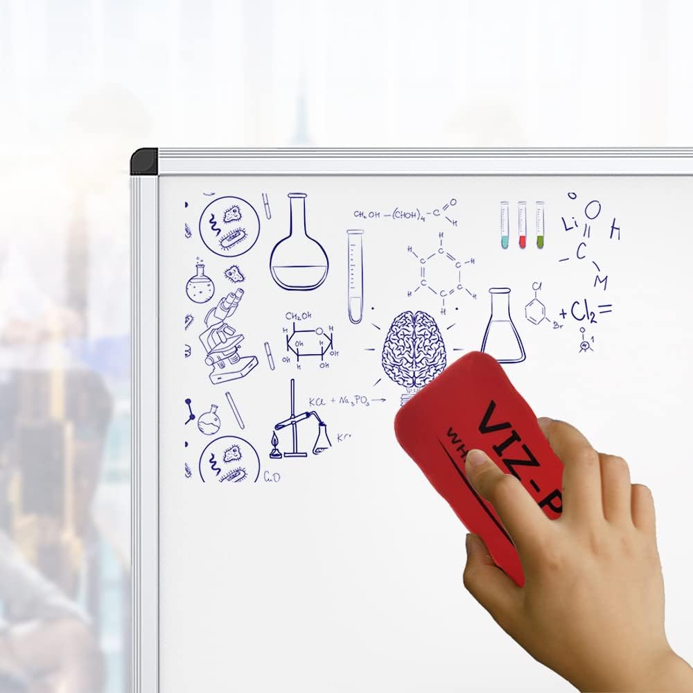 VIZ-PRO Dry Erase Board/Magnetic White Board, 48 X 32 Inches, Silver Aluminium Frame