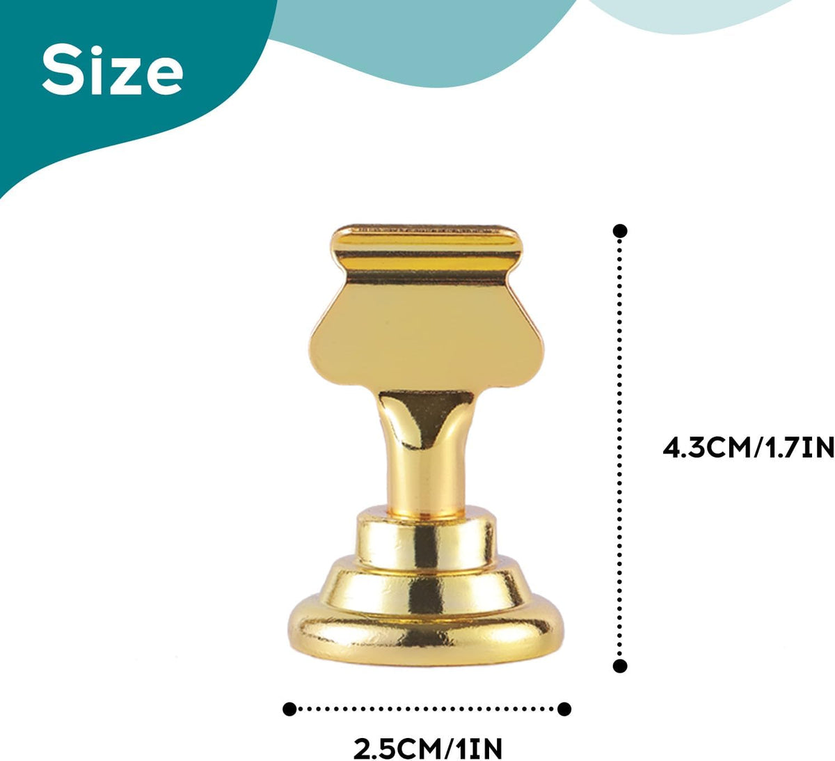 Urban Deco 16 Pieces Table Card Holder Place Card Holders 1.7 inches Gold Steel Card Holders for Photos, Food Signs, Memo Notes, Weddings, Restaurants, Birthdays. (Gold)