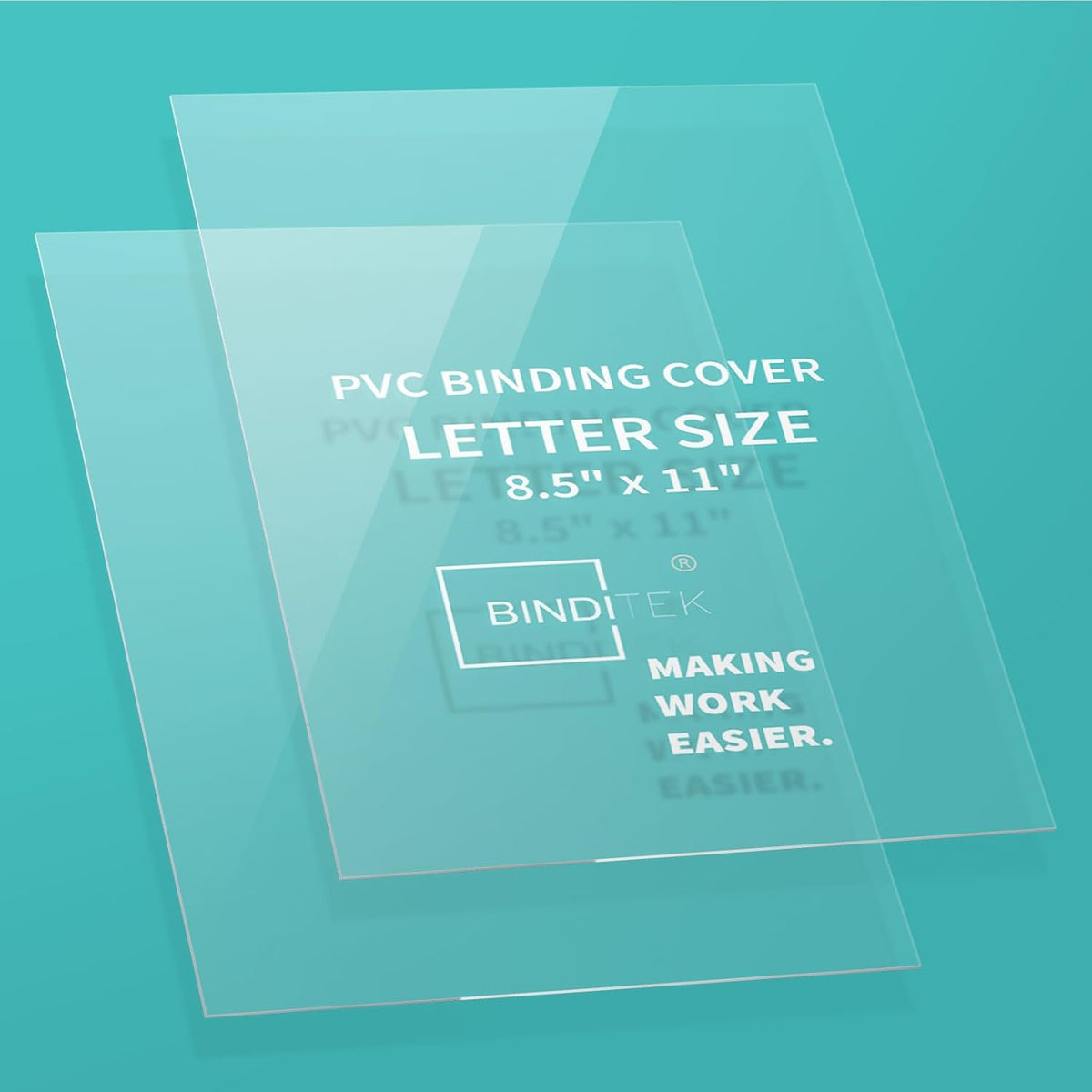 Binditek 200 Pack 5 Mil Clear Binding Covers 8.5 x 11 Inches, Letter Size, Square Corners, Un-Punched, Office Supplies, for Students and Coworkers