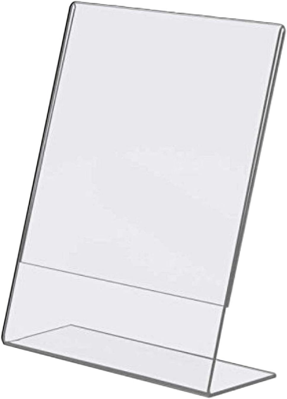 Dazzling Displays Clear Acrylic Slanted Sign Holder 8.5 x 11 - Clear Slanted Picture Frame - Premium Acrylic Sign Holder for Office, Retail, Tradeshow and Home Use (50-Pack)