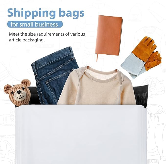 Metronic Poly Mailers 12x15.5 500pcs White Shipping Bags for Clothes Bulk,Self Adhesive Shipping Envelopes for Small Business,Waterproof Mailers Poly Bags for Shipping,Packaging Mailing Bags