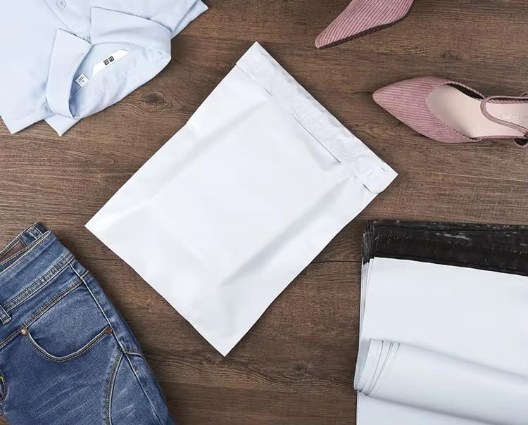 Poly Mailer Bags - Personalized Packaging for Boutique Retail & Online Business - Custom Self-Seal Mailing Bags - Printed Logo/Text/Slogan - Postage Bag (100)