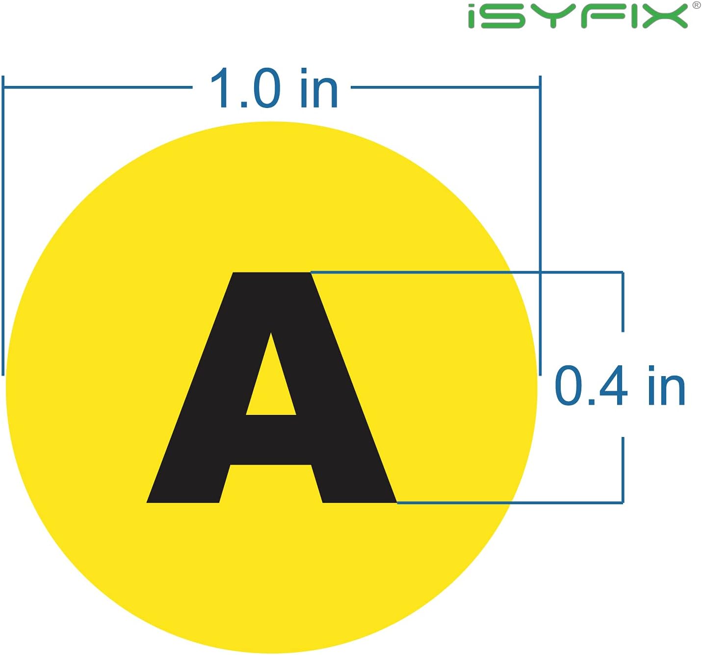 Yellow Vinyl Letters Stickers - 4 Sheets, 1 inch Self-Adhesive, A to Z - Premium Decal for Indoor & Outdoor, Ideal for Inventory, Storage, Organizing, Alphabet for Boxes, Bins, Toolbox, Lockers & More