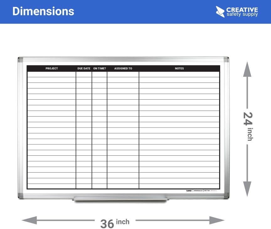 Project Planning Dry-Erase Whiteboard 36" x 24"