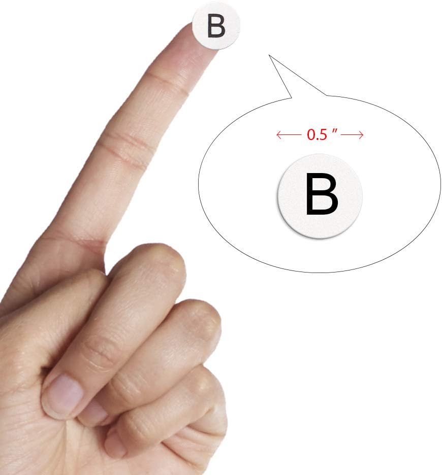 dealzEpic - Alphabet Stickers of The Letter B - Small Round Paper Self-Adhesive Peel and Stick Letter Labels - Set of 15 Sheets