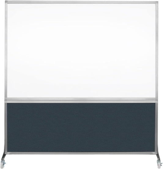 DivideWrite Mobile Whiteboard | Double Sided Dry Erase Board | Portable Office Cubicle Partition | Display for Classrooms, Conference Rooms, Meeting Areas and More | Blue Spruce 6' Wide x 6' Tall