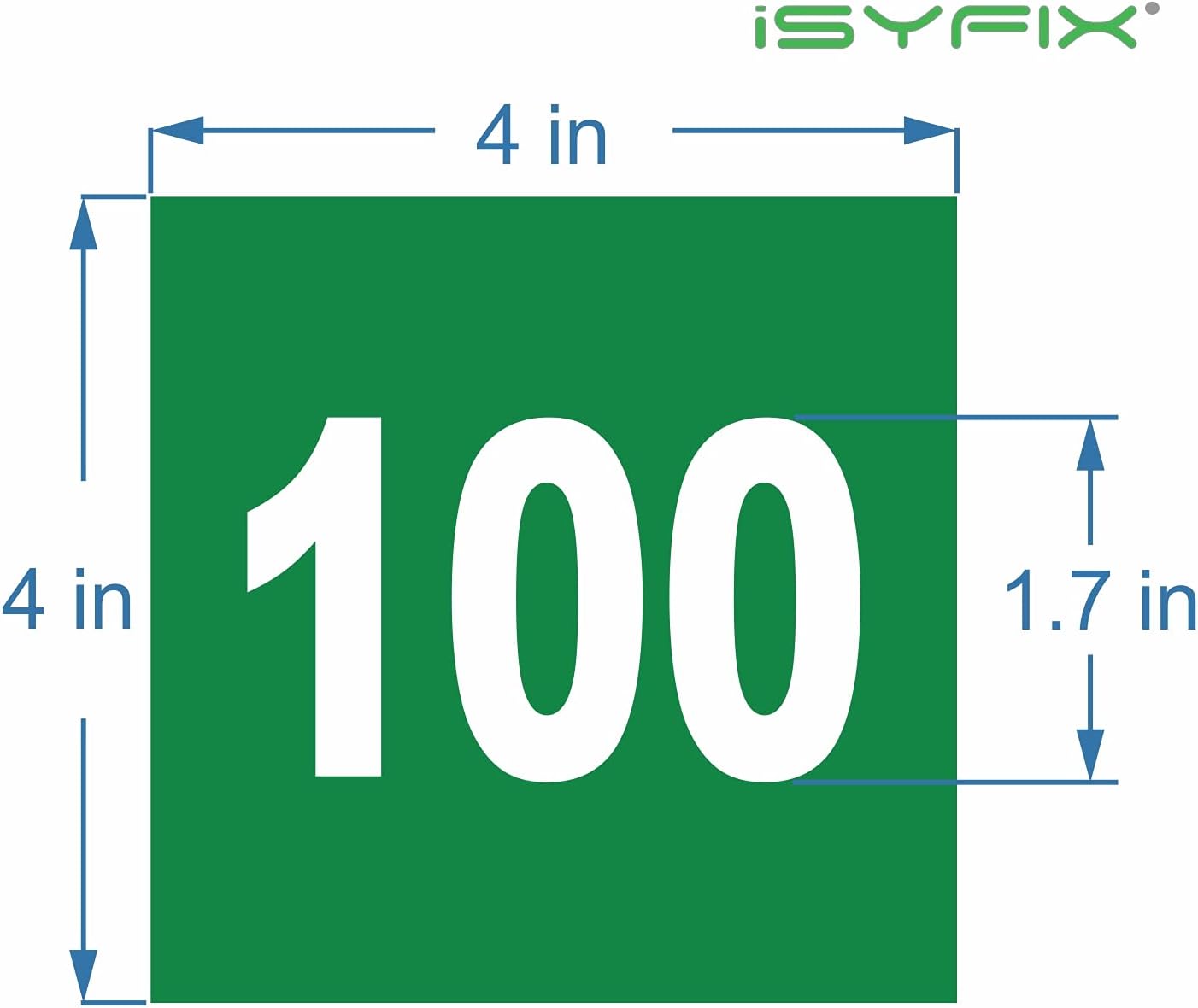 iSYFIX Green Consecutive Number Stickers – 1 to 100, 4-inch, 1 Set – Vinyl Self Adhesive Premium Decal, Ideal for Inventory, Storage, Organizing, Boxes, Bins, Toolbox, Lockers & More, Indoor/Outdoor