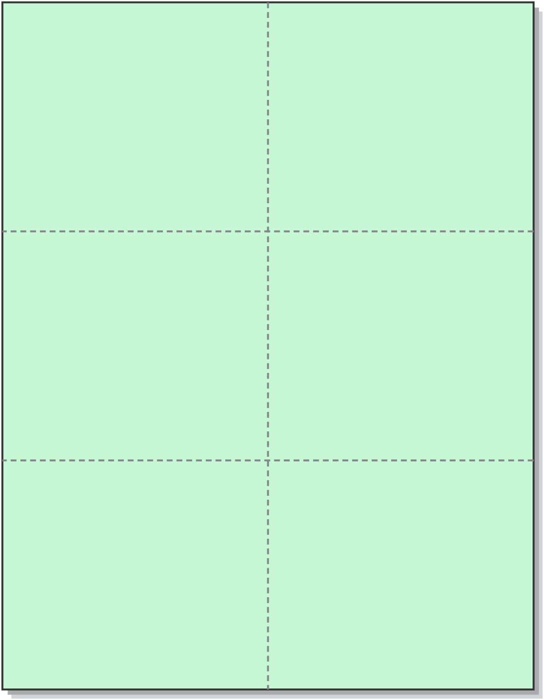 NextDayLabels Laser Printer Blank Cards - Green, 300 Pack (6 Up per Page for Invitations, Tags, Business Cards)