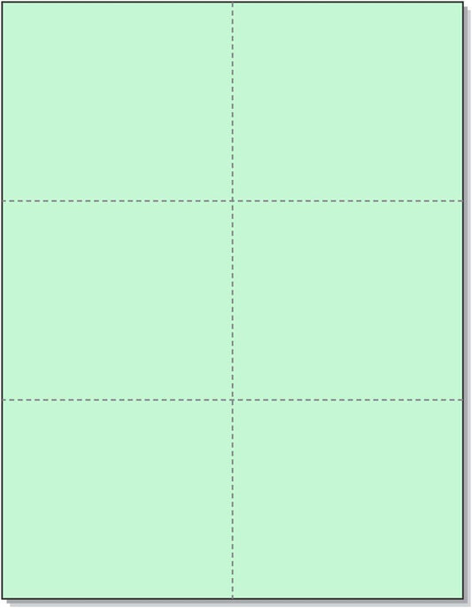 NextDayLabels Laser Printer Blank Cards - Green, 300 Pack (6 Up per Page for Invitations, Tags, Business Cards)
