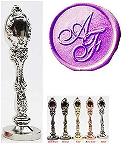 Vintage Custom Monogram Wax Seal Stamp Kit 2 Letters Monogram Silver Metal Handle Invitation Embellishment Christmas Invitation Gift Wrap Package Customize Personalized Text Wax Seal Stamp Set