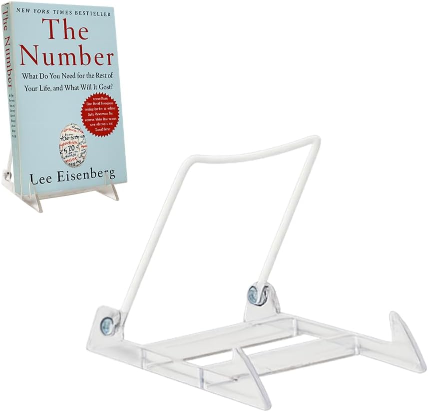 KINGDOM SOLUTIONS MADE IN USA 4-pack Sturdy & Durable Adjustable Acrylic Easels to Display Unnoticeably Plates, Art, Pictures & More - Unique on the Market