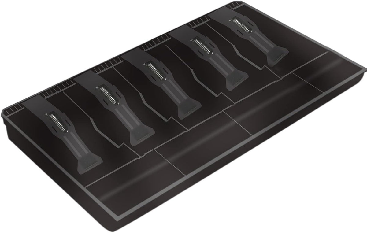 Cash Register Drawer for Money Storage, Cash Tray with 5 Bill/4 Coin Compartments for Supermarkets, Shops, Hotels (Black)