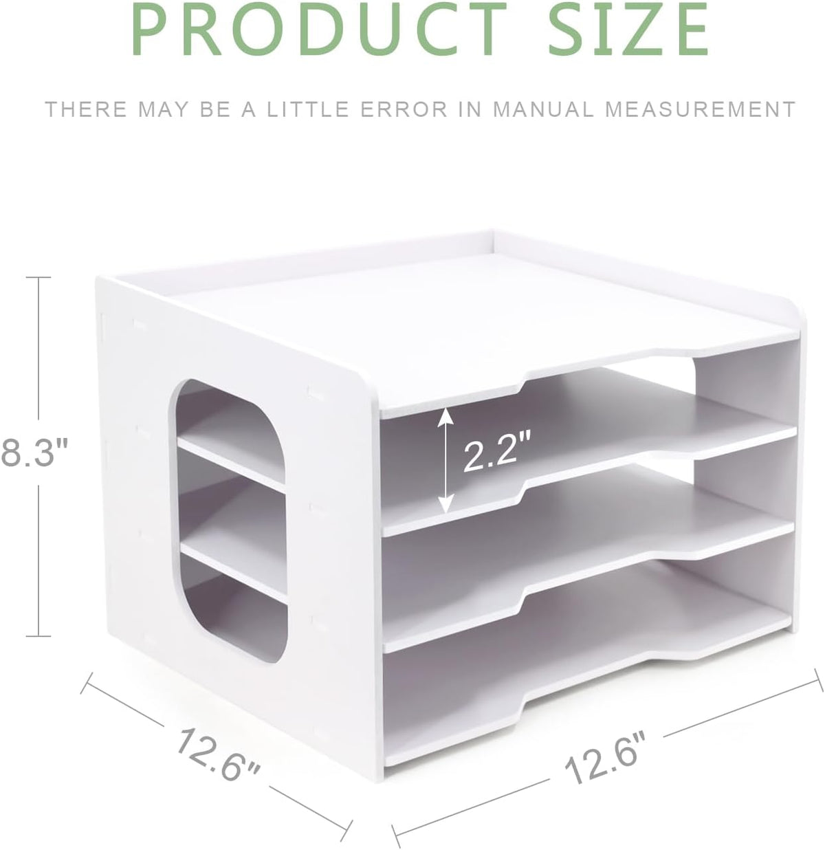 SONGWAY Scrapbook Paper Organizer 12x12-4 Tier File Organizer for Desk, 12x12 Stackable Scrapbook Paper Storage Trays, Desktop File Storage Cube for Home Office School