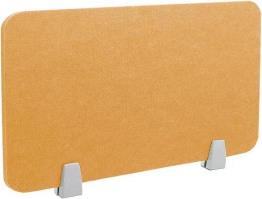 Icegrey Acoustic Desk Divider Privacy Panel Removable Sound Absorbing Desk Partition Board with 2 Clips for Student Call Centers Offices Braries Classrooms Library, Brown Yellow, 15.6x11.7"