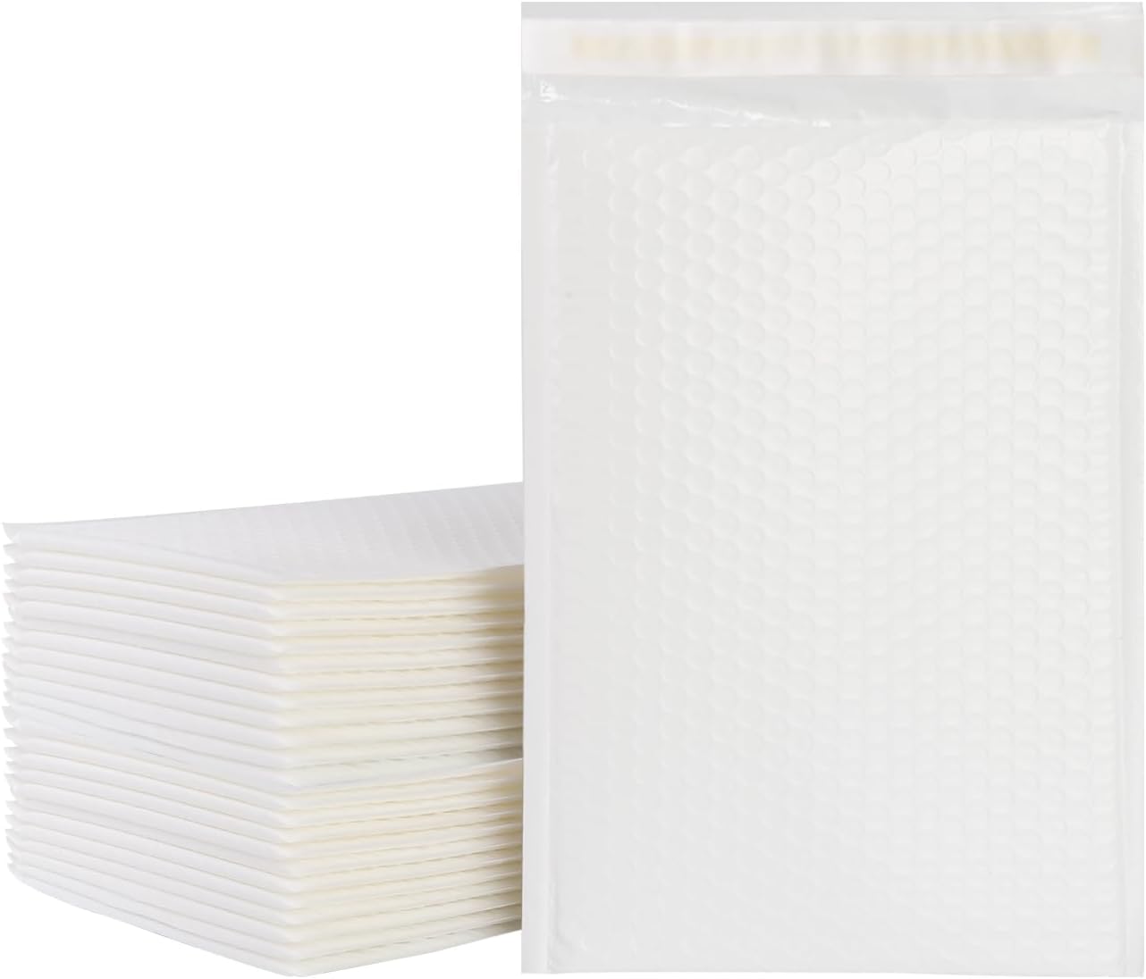 50 Pack White Bubble Mailers 8.5x12 Inch Poly Padded Envelopes Self-Seal Bubble Mailer Shipping Envelopes for Shipping Clothes, Packing