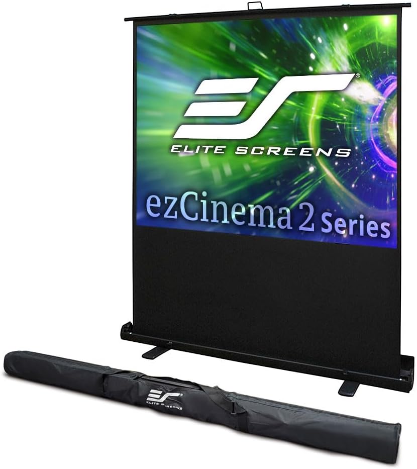 Elite Screens ezCinema 2, Portable Manual Floor Pull Up Scissor Backed Projector Screen, 84-Inch, Home Theater Movie Office Classroom Projection Carrying Bag, US Based Company 2-YEAR WARRANTY, F84XWV2
