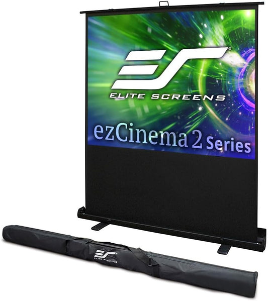 Elite Screens ezCinema 2, Portable Manual Floor Pull Up Scissor Backed Projector Screen, 84-Inch, Home Theater Movie Office Classroom Projection Carrying Bag, US Based Company 2-YEAR WARRANTY, F84XWV2