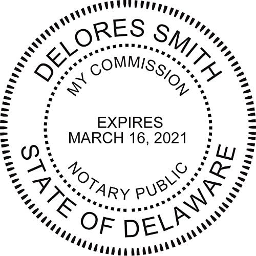 Round Notary Pre-Inked Stamp for State of Delaware