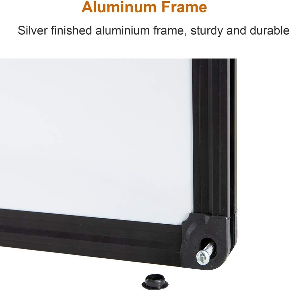 48 x 36 Inch Magnetic Whiteboard and Cork Combo Board, Wall Mounted Half Dry Erase Board & Cork Board Combination Board, Black Aluminum Frame