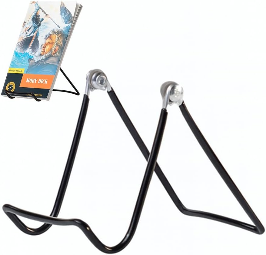 KINGDOM SOLUTIONS MADE IN USA 2-Pack Sturdy & Durable Adjustable Black Metal Easels to Display Books, Frames, Comics, Plates & More - Unique on the Market