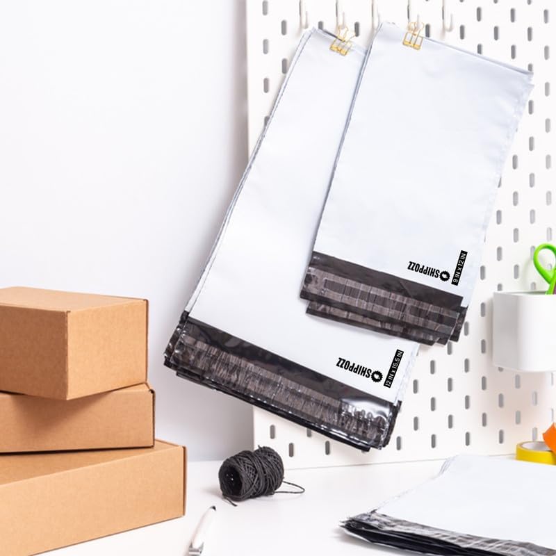 10 x 13 100pcs Shippozz Poly Mailers – Durable Shipping Envelopes with Strong Adhesive Seal, Waterproof and Tear-Resistant Design – Ideal for Clothing, Books, and Accessories