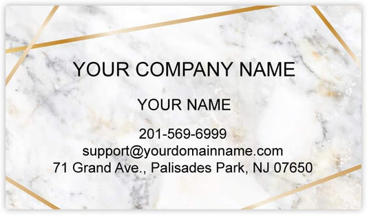 Custom Premium Business Cards 100 pcs Full color - Printed on 16pt(350gsm) or14pt (308gsm) Classic matte paper, Made in The USA (Marble Line)