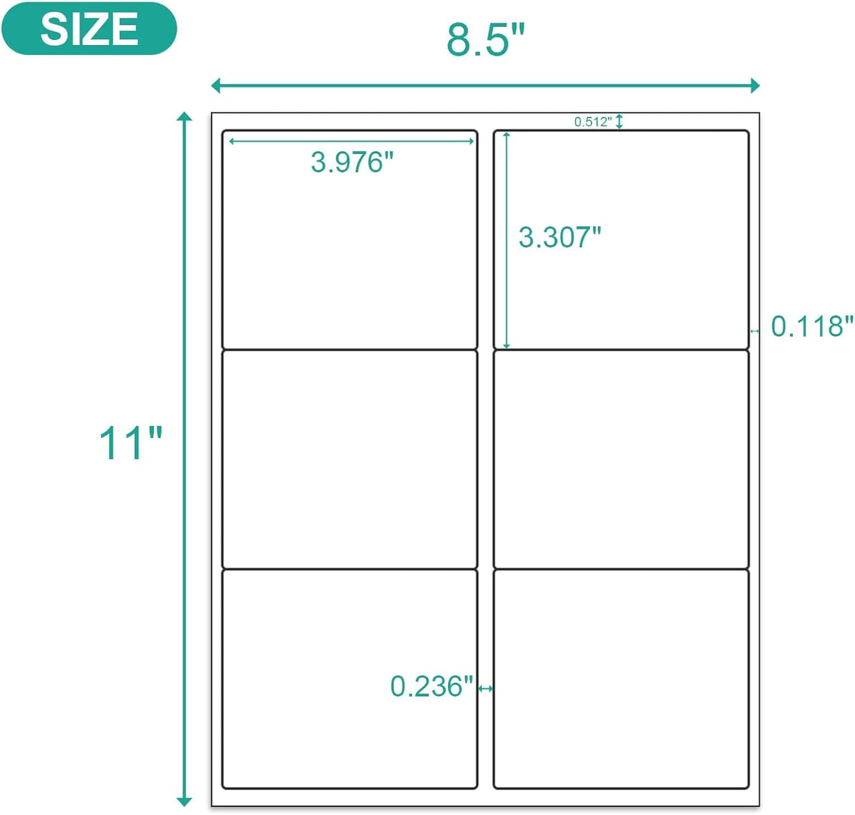 MFLABEL 3-1/3" x 4" Shipping Address Sticker, FBA Labels, 6-UP Sticker Label, White Shipping Label, Easy to Peel, Address Paper for Laser/Ink Jet Printer, 6 Per Page (96000 Labels, 16000 Sheets)