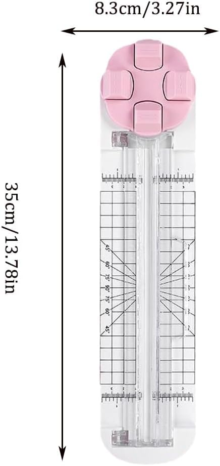 4-in-1 Multi-Function Paper Trimmer,Bidirectional Papers Cutter, Equipped with Straight,4 in 1 Paper Cutter 4 Styles Craft Paper Cutter Multi-Function Scrapbooking Tool (Pink)