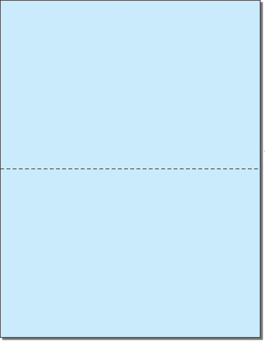 NextDayLabels - Pack of 500 Sheets, 8-1/2 x 11" Letter Size Perforated Paper (Blue, Perf @ 5-1/2")